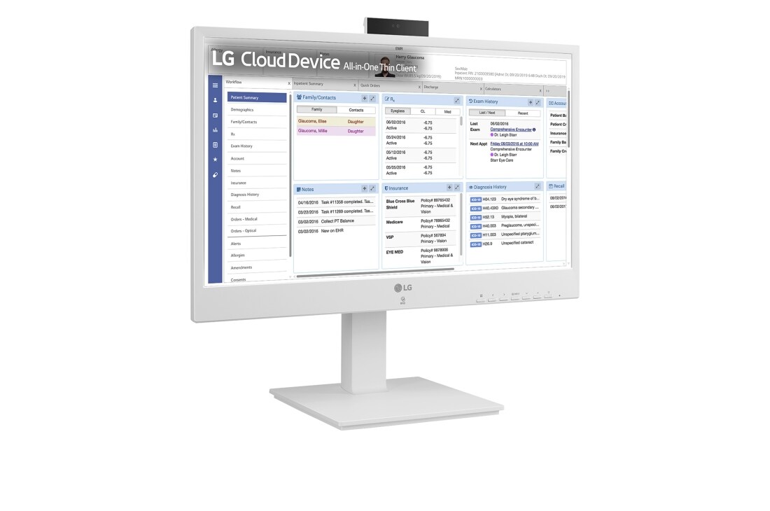 LG 24 tommers All-in-One Thin Client for Healthcare med webkamera og høyttaler, +15 graders visning fra siden med push-pull Full HD-webkamera, 24CR670N-6P, thumbnail 5