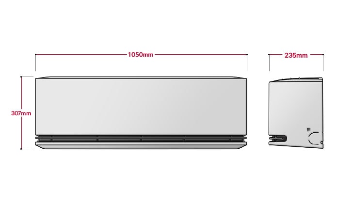 W står for bredde, D står for dybde.