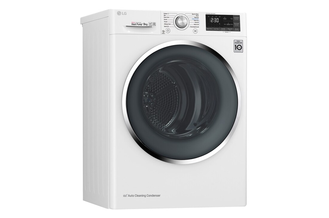 LG 9kg DUAL Inverter Heat Pump™ Tørketrommel med Eco Hybrid™og