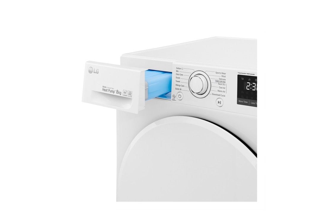 LG 8-kg DUAL Inverter Heat Pump™ Tørketrommel med Eco Hybrid™og Varmepumpeteknologi , RC80U2AV0W, thumbnail 11