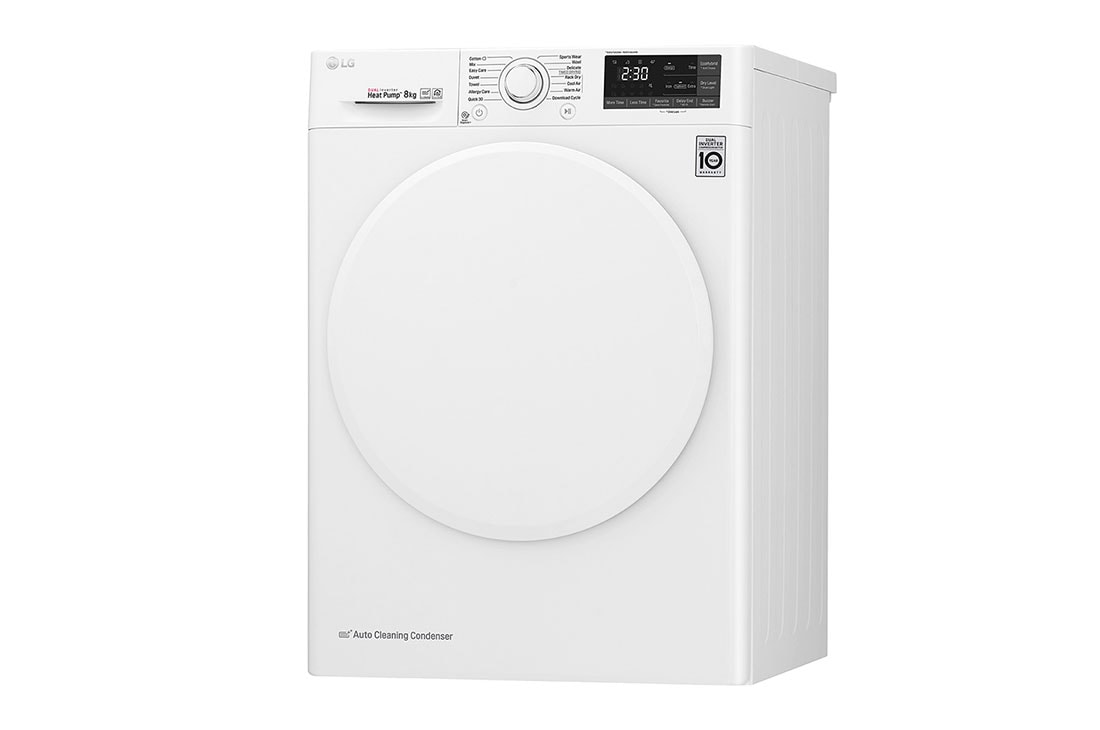 LG 8-kg DUAL Inverter Heat Pump™ Tørketrommel med Eco Hybrid™og Varmepumpeteknologi , FDRC308N0W9, thumbnail 11