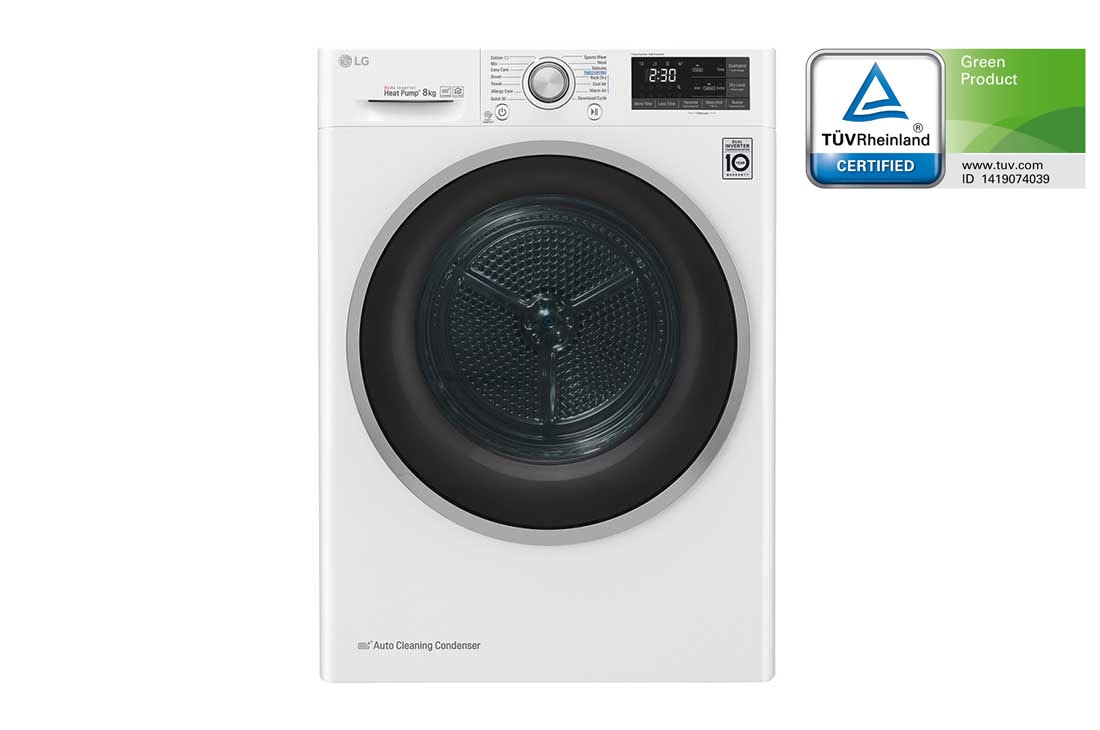 LG 8-kg DUAL Inverter Heat Pump™ Tørketrommel med Eco Hybrid™og Varmepumpeteknologi , S0RC308N1W9