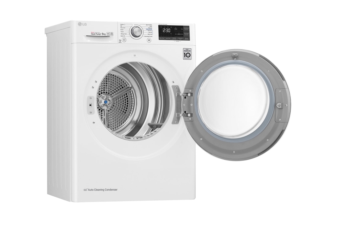 LG 8-kg DUAL Inverter Heat Pump™ Tørketrommel med Eco Hybrid™og Varmepumpeteknologi , S0RC308N1W9, thumbnail 2