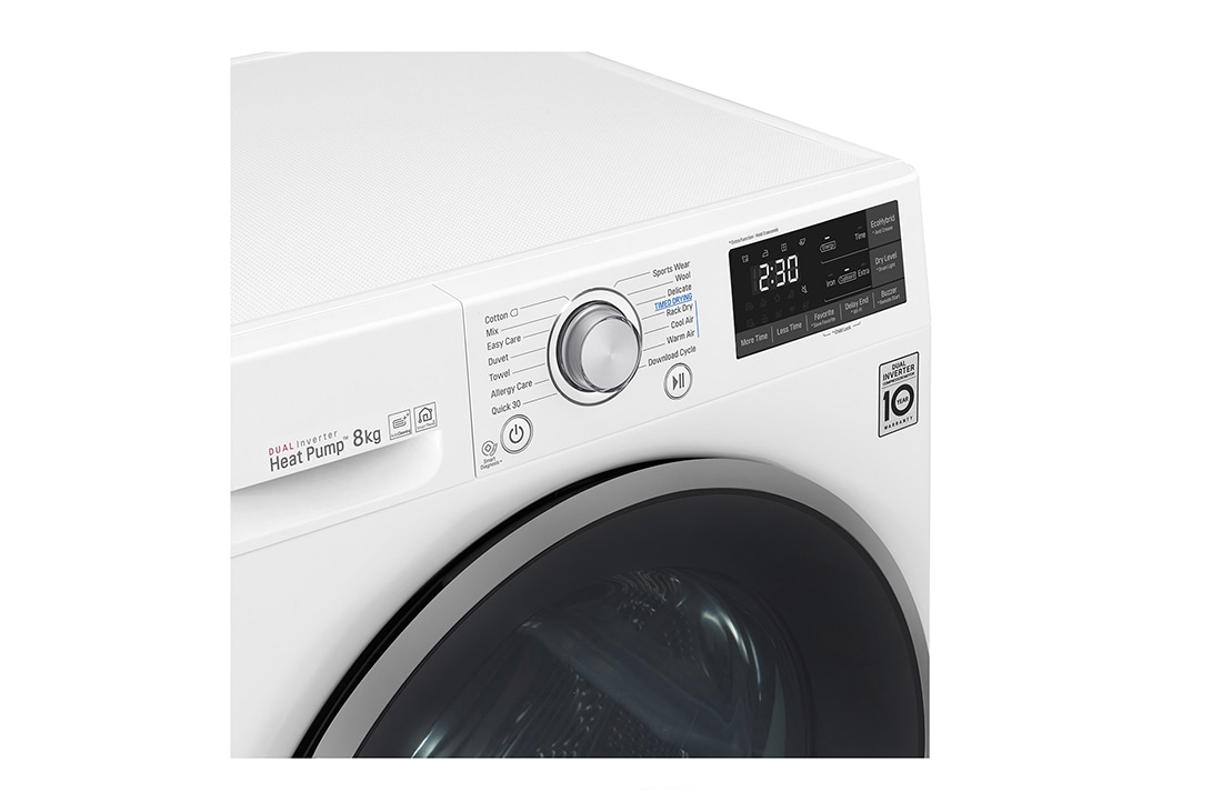 LG 8-kg DUAL Inverter Heat Pump™ Tørketrommel med Eco Hybrid™og Varmepumpeteknologi , P0AQTR2W9, thumbnail 7