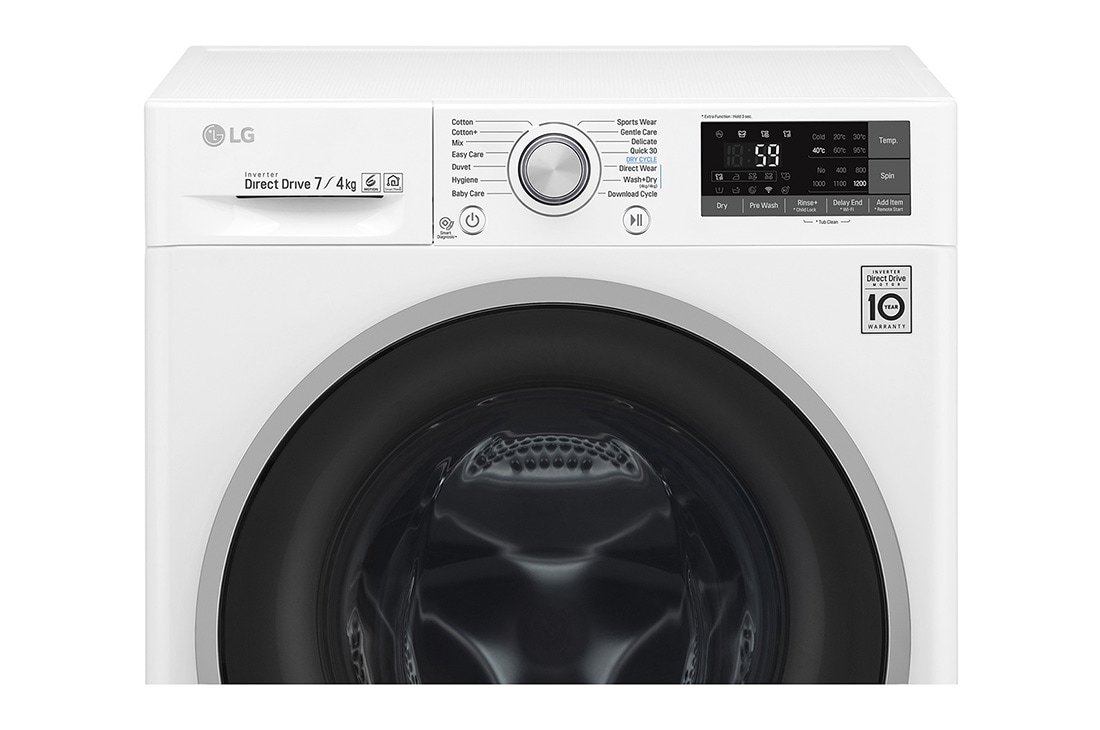 LG 1-7 kg / 1-4 kg Slim Vask/tørkmaskin med Steam, 6 Motion Direct Drive og Wi-Fi, F2DC507N1WS, thumbnail 4