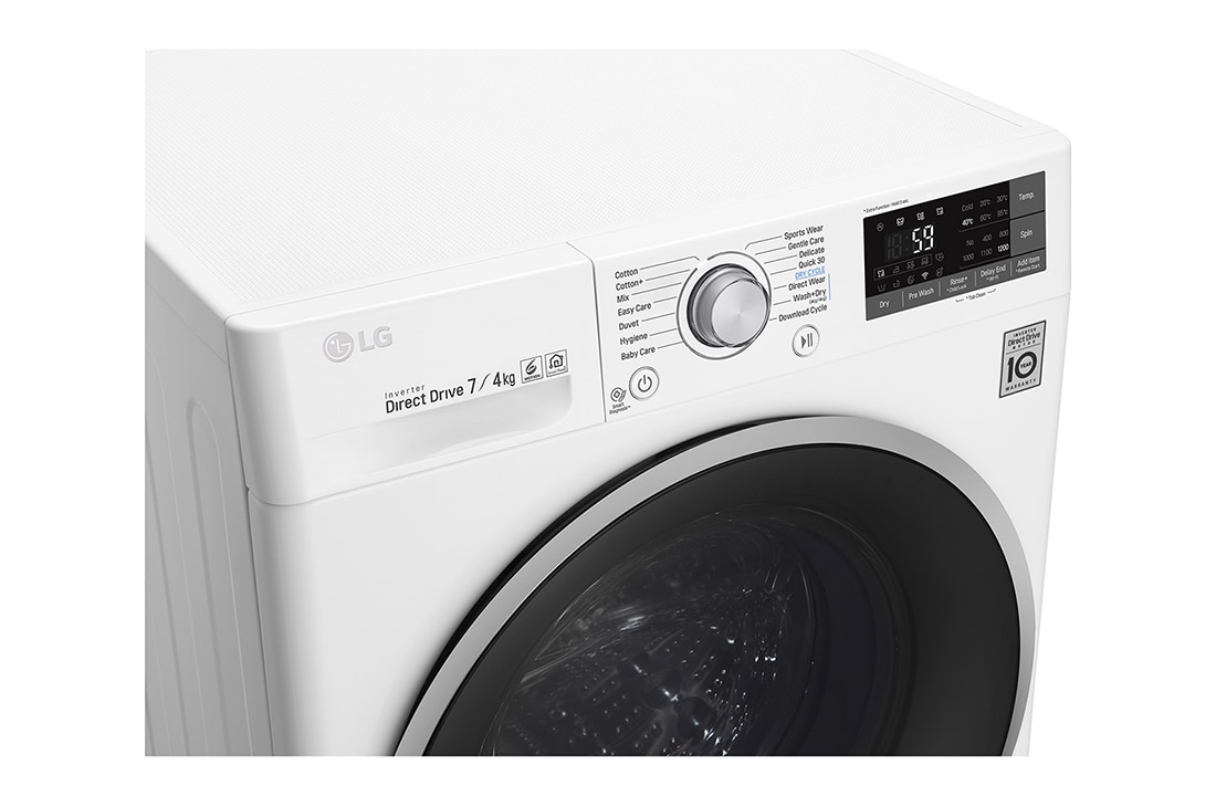 LG 1-7 kg / 1-4 kg Slim Vask/tørkmaskin med Steam, 6 Motion Direct Drive og Wi-Fi, F2DC507N1WS, thumbnail 7