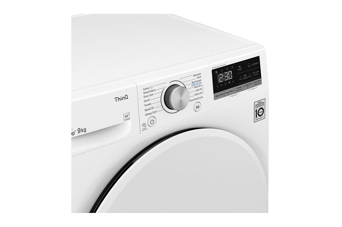 LG 9-kg DUAL Inverter Heat Pump™ Tørketrommel med Eco Hybrid™og Varmepumpeteknologi, F0RV309N1WD, thumbnail 5