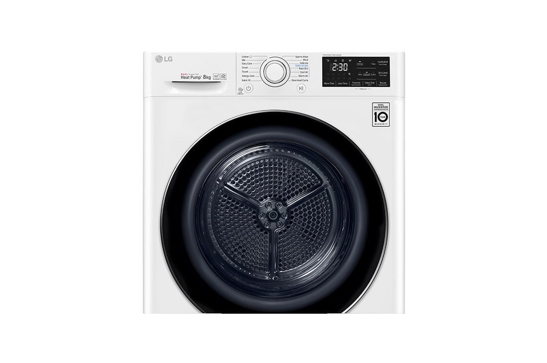 LG 8-kg DUAL Inverter Heat Pump™ Tørketrommel med Eco Hybrid™og Varmepumpeteknologi , FDRC308N2W9, FDRC308N2W9, thumbnail 5
