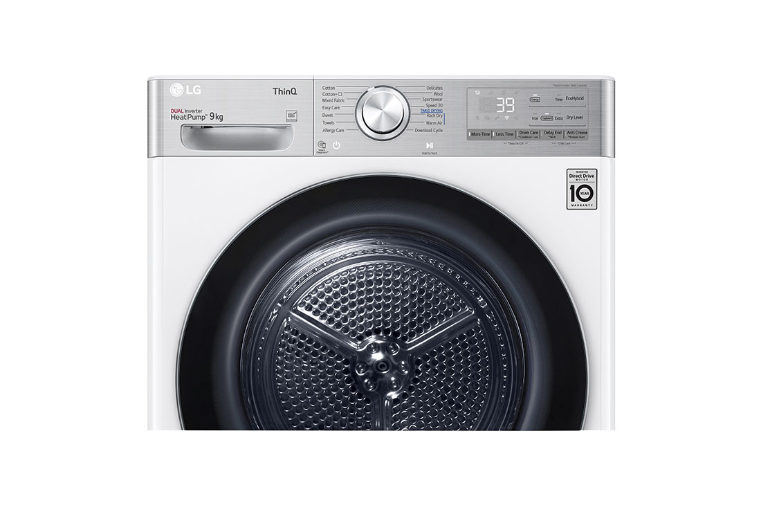 LG 9-kg DUAL Inverter Heat Pump™ Tørketrommel med Eco Hybrid™og Varmepumpeteknologi , P0AVVR2W9, P0AVVR2W9, thumbnail 4