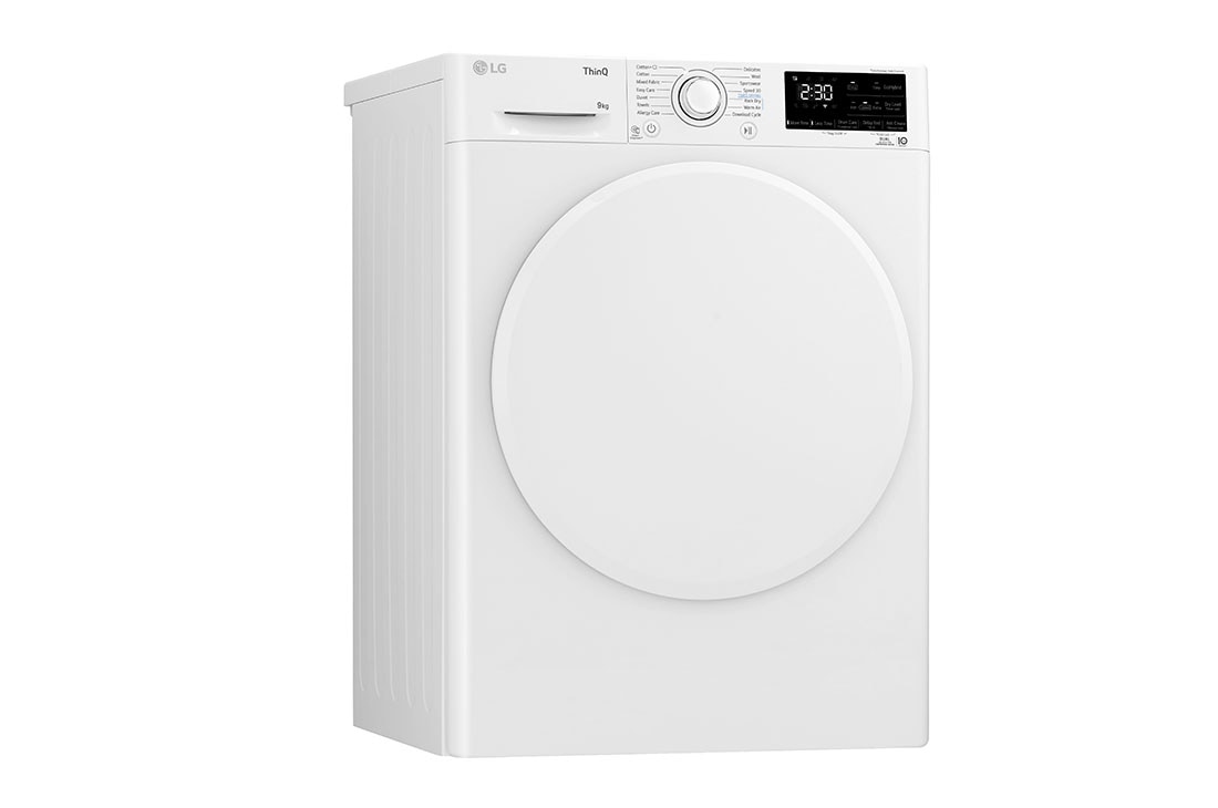 LG 9-kg DUAL Inverter Heat Pump™ Tørketrommel med Eco Hybrid™og Varmepumpeteknologi , venstre visning, RV3DN9037, thumbnail 10