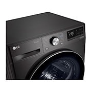 LG Sort 9-kg DUAL Inverter Heat Pump™ Tørketrommel med Eco Hybrid™og Varmepumpeteknologi , top view, RV9DN903B, thumbnail 7