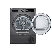 LG  8kg, A++ Tørketrommel med varmepumpeteknologi, front door open, RH80T2SP7RM, thumbnail 2