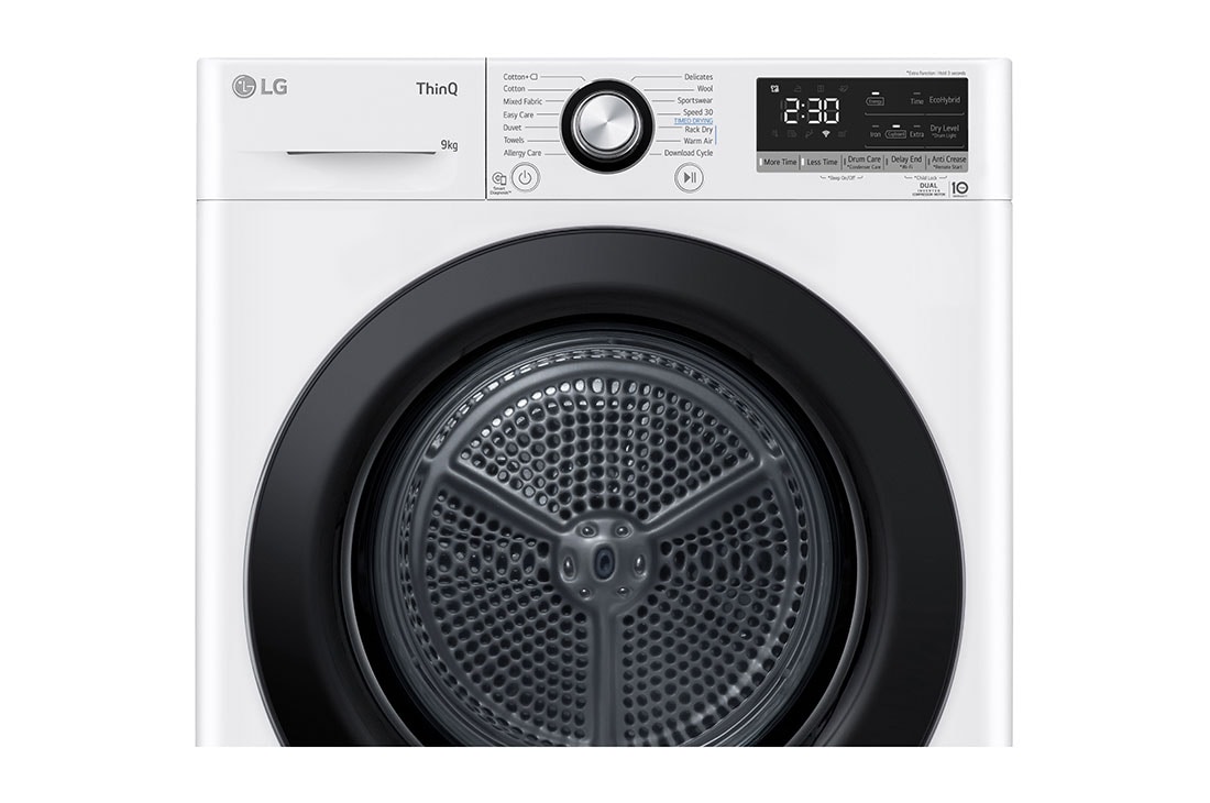 LG 9-kg DUAL Inverter Heat Pump™ Tørketrommel med Eco Hybrid™og Varmepumpeteknologi, Detaljvisning, RV9DN9037, thumbnail 5