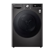 LG Sort 9-kg DUAL Inverter Heat Pump™ Tørketrommel med Eco Hybrid™og Varmepumpeteknologi , Front view, RV9DN903P, thumbnail 1