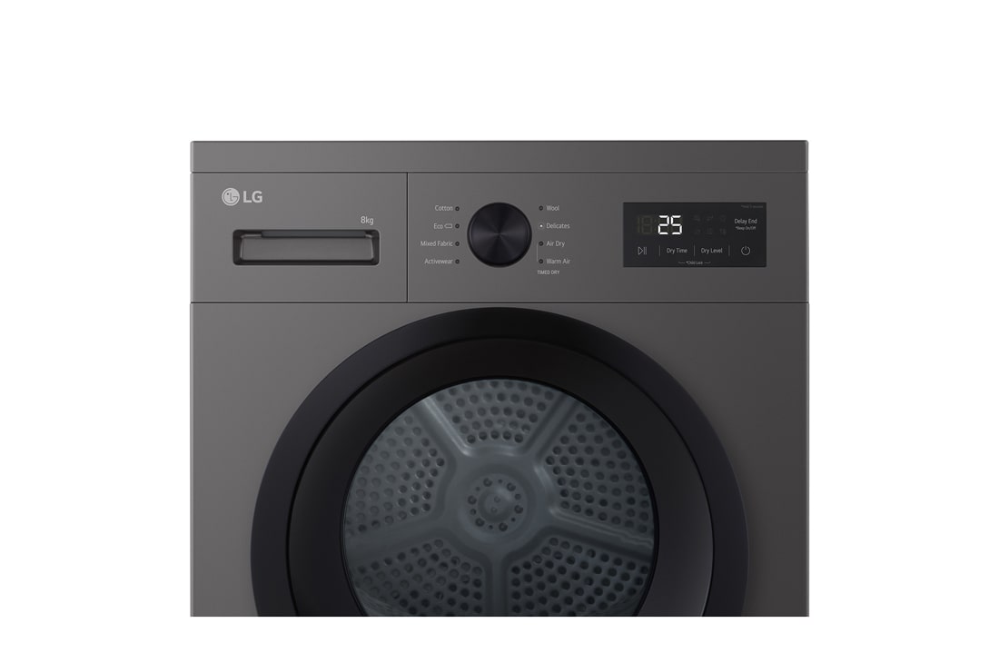 LG 8 kg Tørketrommel (Dark Silver) - Energiklasse D/A++ med Heat Pump, detail view, RHA1008NDK, thumbnail 6