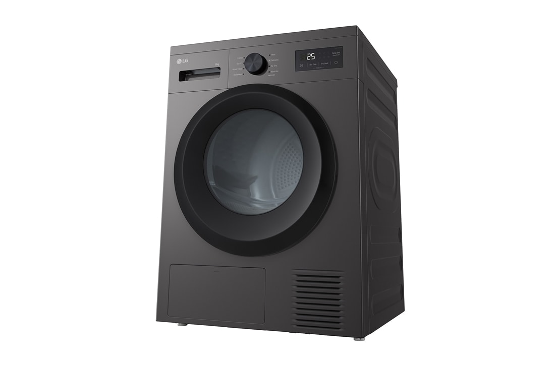 LG 8 kg Tørketrommel (Dark Silver) - Energiklasse D/A++ med Heat Pump, -30° view, RHA1008NDK, thumbnail 8