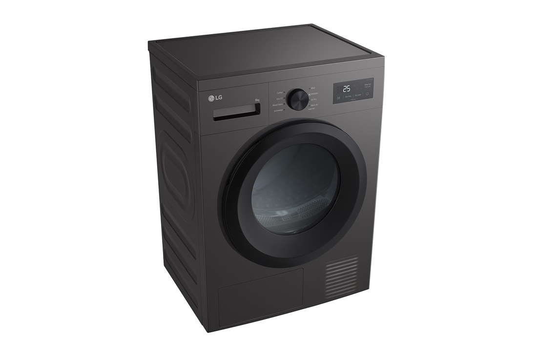 LG 8 kg Tørketrommel (Dark Silver) - Energiklasse D/A++ med Heat Pump, -30° top view, RHA1008NDK, thumbnail 10