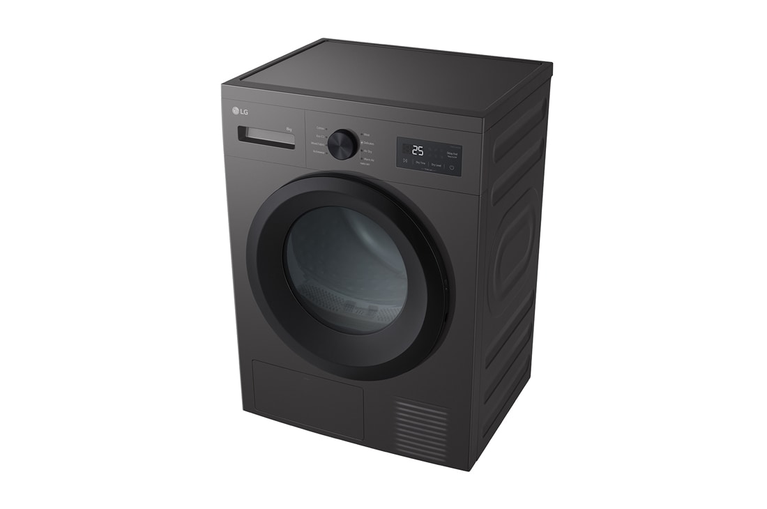 LG 8 kg Tørketrommel (Dark Silver) - Energiklasse D/A++ med Heat Pump, 30° top view, RHA1008NDK, thumbnail 11