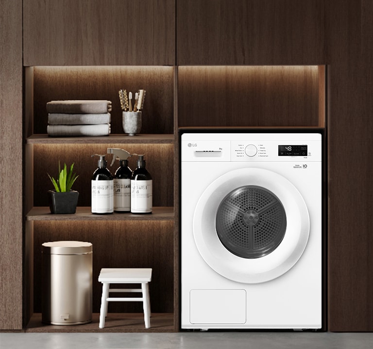 LG tørketrommel i stuen.