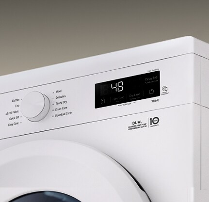 Innvendig bilde av vaskemaskin og tørketrommel side om side.