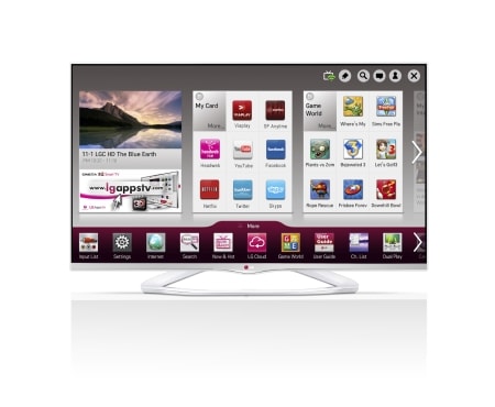 LG Hvit 42-tommers SMART-TV med Magic Remote, 0,9 GHz dobbeltkjerneprosessor og 1,25 GB RAM. Cinema3D, Wi-Fi og DLNA. , 42LA667V