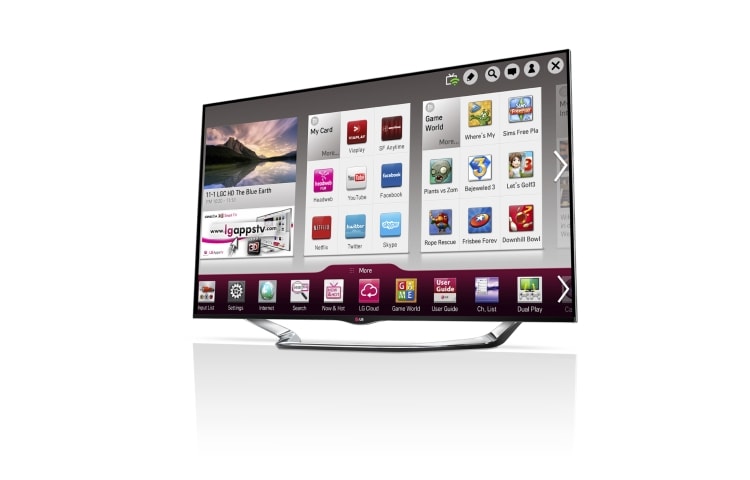 LG Hyperrask 42-tommers Premium Smart-TV med tynne rammer og Magic Remote. Kraftig 1,2 GHz dobbeltkjerneprosessor og 2 GB RAM samt innebygd kamera. Cinema3D, Wi-Fi og DLNA. , 42LA860W, thumbnail 2