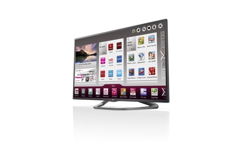 LG 50-tommers SMART-TV med bakbelyst LED-skjerm, 0,9 GHz dobbeltkjerneprosessor og 1,25 GB RAM. Cinema3D, Wi-Fi og DLNA. Titanutførelse., 50LA620V, thumbnail 2