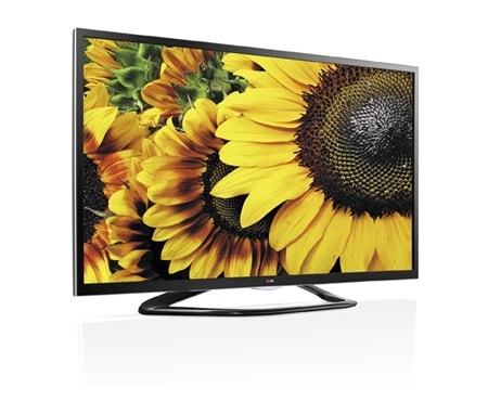 LG Svart 55-tommers SMART-TV med kantbelyst LED-skjerm, 0,9 GHz dobbeltkjerneprosessor og 1,25 GB RAM. Cinema3D, Wi-Fi og DLNA., 55LA640V