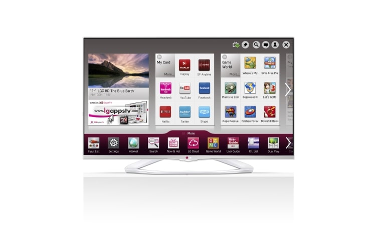 LG Hvit 55-tommers SMART-TV med Magic Remote, 0,9 GHz dobbeltkjerneprosessor og 1,25 GB RAM. Cinema3D, Wi-Fi og DLNA. , 55LA667V, thumbnail 1