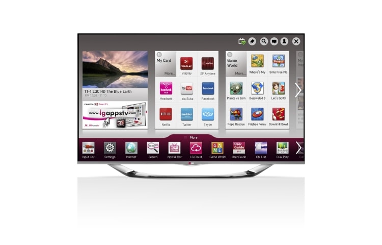 LG Sølvfarget 55-tommers SMART-TV i Cinema Screen-design med Magic Remote, 0,9 GHz dobbeltkjerneprosessor og 1,25 GB RAM. Cinema3D, Wi-Fi og DLNA. , 55LA691V, thumbnail 1