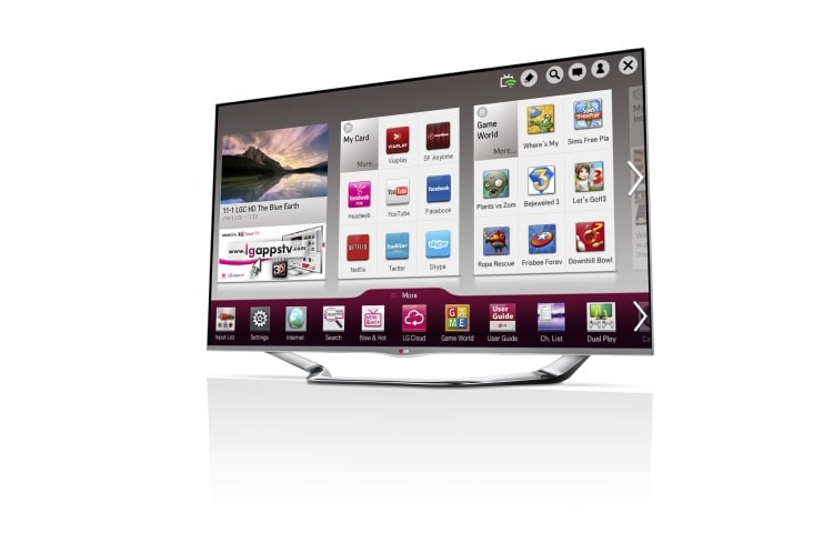 LG Sølvfarget 55-tommers SMART-TV i Cinema Screen-design med Magic Remote, 0,9 GHz dobbeltkjerneprosessor og 1,25 GB RAM. Cinema3D, Wi-Fi og DLNA. , 55LA691V, thumbnail 2