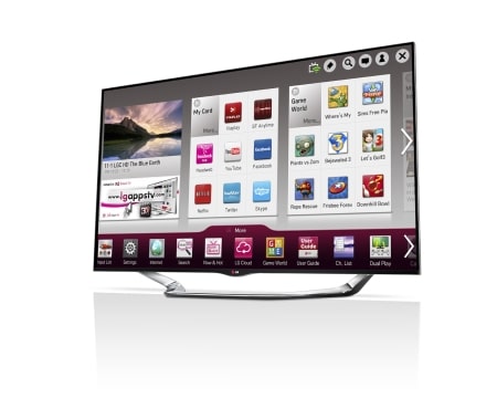 LG Hyperrask 55-tommers Premium Smart-TV med tynne rammer og Magic Remote. Kraftig 1,2 GHz dobbeltkjerneprosessor og 2 GB RAM samt innebygd kamera. Cinema3D, Wi-Fi og DLNA. , 55LA860W, thumbnail 2