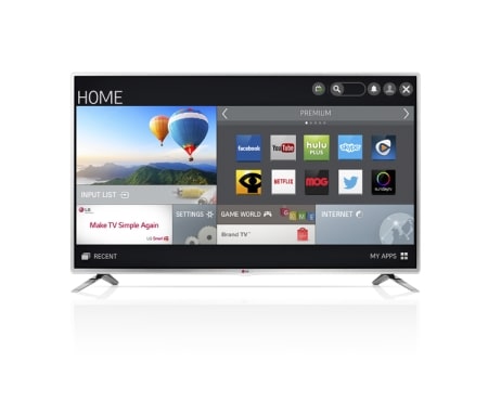 LG SMART LED-tv. 0,9 GHz prosessor og 1,25 GB RAM. Klar for Wi-Fi, DLNA og Magic Remote. , 55LB610V