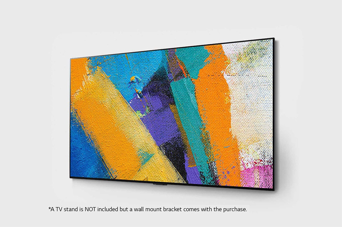 LG 55'' Gallery OLED GX 4K TV med integrert veggfeste, 30 degree side view with infill image, OLED55GX6LA, thumbnail 2