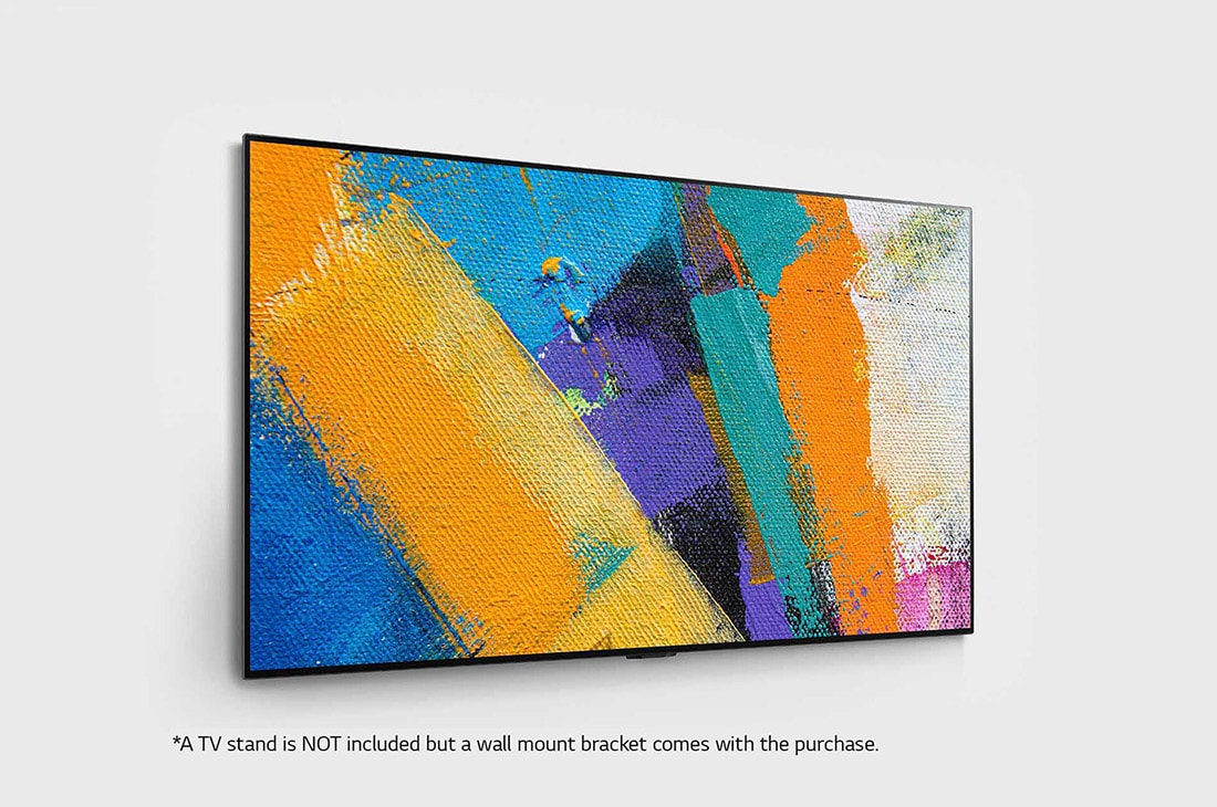 LG 55'' Gallery OLED GX 4K TV med integrert veggfeste, 30 degree side view with infill image, OLED55GX6LA, thumbnail 5