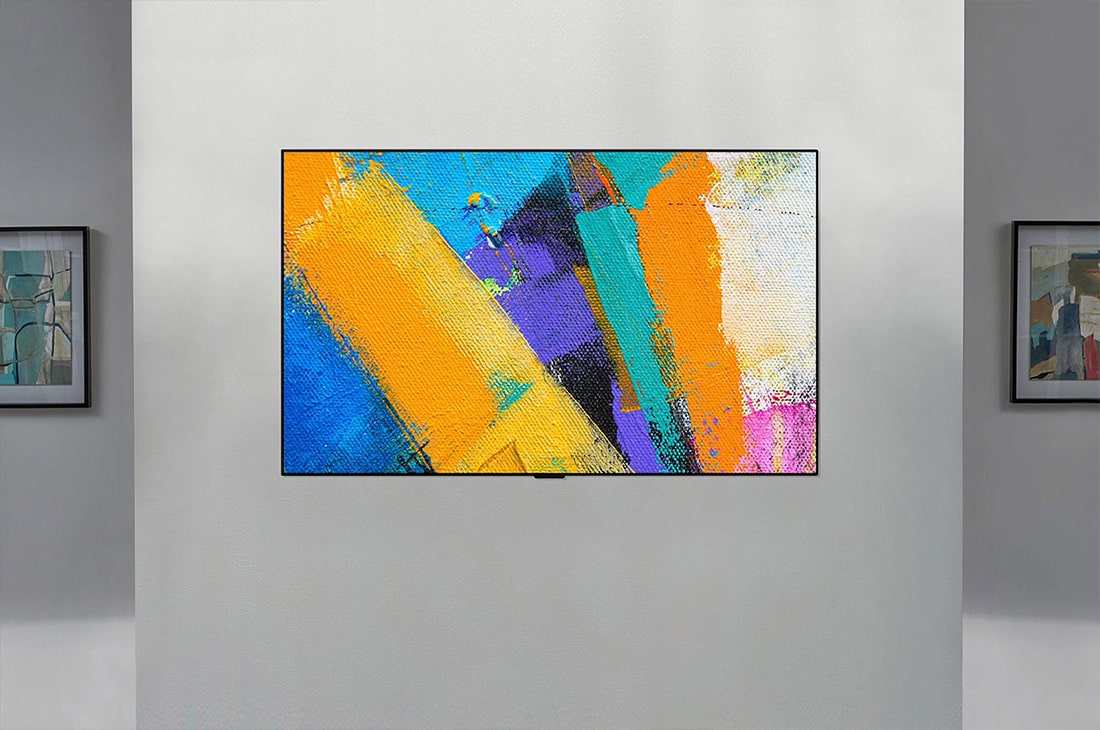 LG 55'' Gallery OLED GX 4K TV med integrert veggfeste, A front view of LG Gallery Design TV that aesthetically pops out from the wall, like an artwork, OLED55GX6LA, thumbnail 11