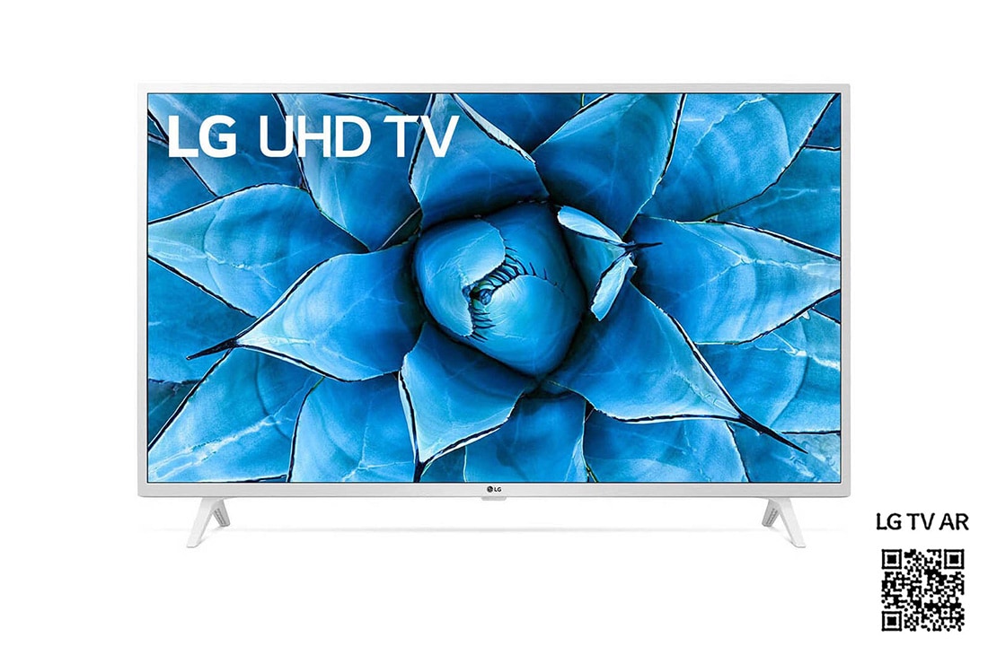 LG UN73 inch 4K Smart UHD TV, front view with infill image, 43UN73906LE