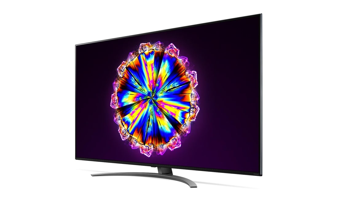 LG 4K NanoCell TV, 30 degree side view with infill image, 55NANO916NA, thumbnail 3