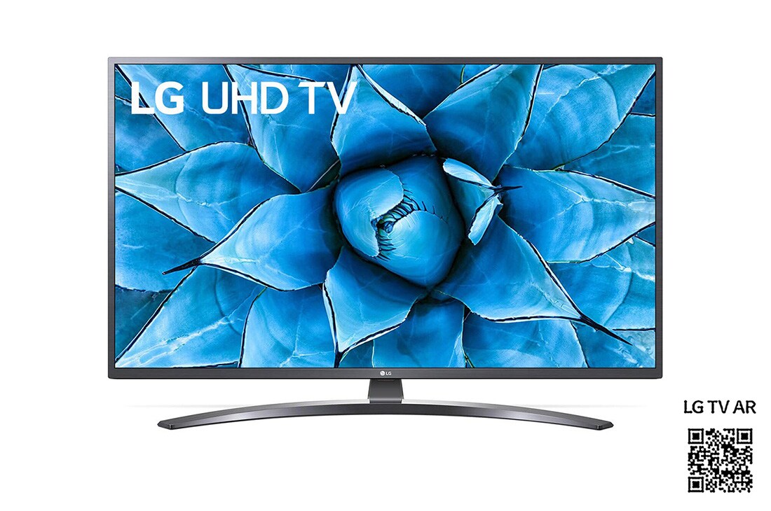 LG UN74 50” 4K Smart UHD TV, fremside med integrert bilde, 50UN74006LB