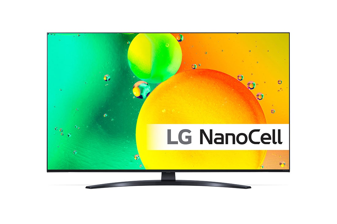 LG 43'' NANO 76 - NanoCell 4K Smart TV - 43NANO766QA, LG NanoCell TV sett forfra, 43NANO766QA