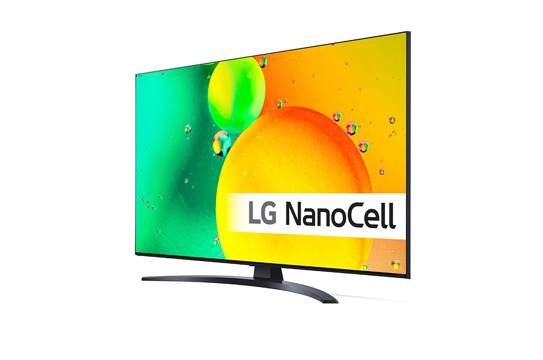 LG 50'' NANO 76 - NanoCell 4K Smart TV - 50NANO766QA, 30 graders sidevisning med innebygd bilde, 50NANO766QA, thumbnail 2