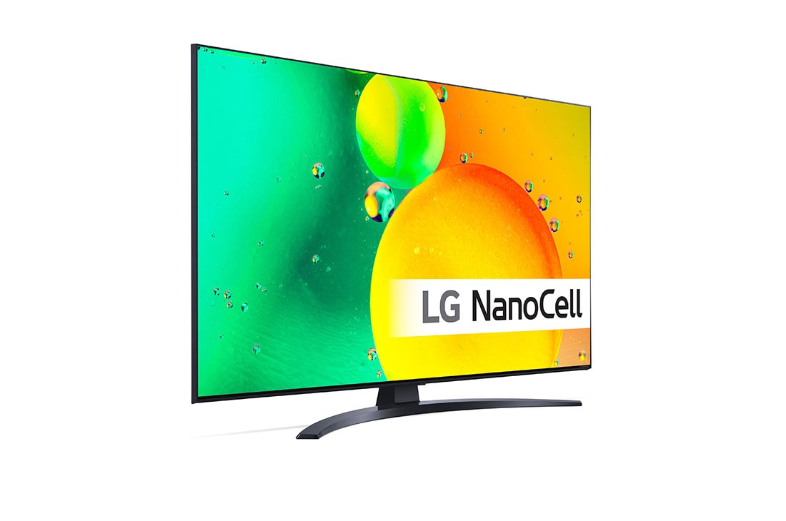 LG 50'' NANO 76 - NanoCell 4K Smart TV - 50NANO766QA, 30 graders sidevisning med innebygd bilde, 50NANO766QA, thumbnail 3