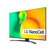 LG 50'' NANO 76 - NanoCell 4K Smart TV - 50NANO766QA, 30 graders sidevisning med innebygd bilde, 50NANO766QA, thumbnail 2