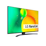 LG 50'' NANO 76 - NanoCell 4K Smart TV - 50NANO766QA, 30 graders sidevisning med innebygd bilde, 50NANO766QA, thumbnail 3