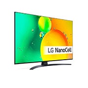 LG 55'' NANO 76 - NanoCell 4K Smart TV - 55NANO766QA, 30 graders sidevisning med innebygd bilde, 55NANO766QA, thumbnail 3