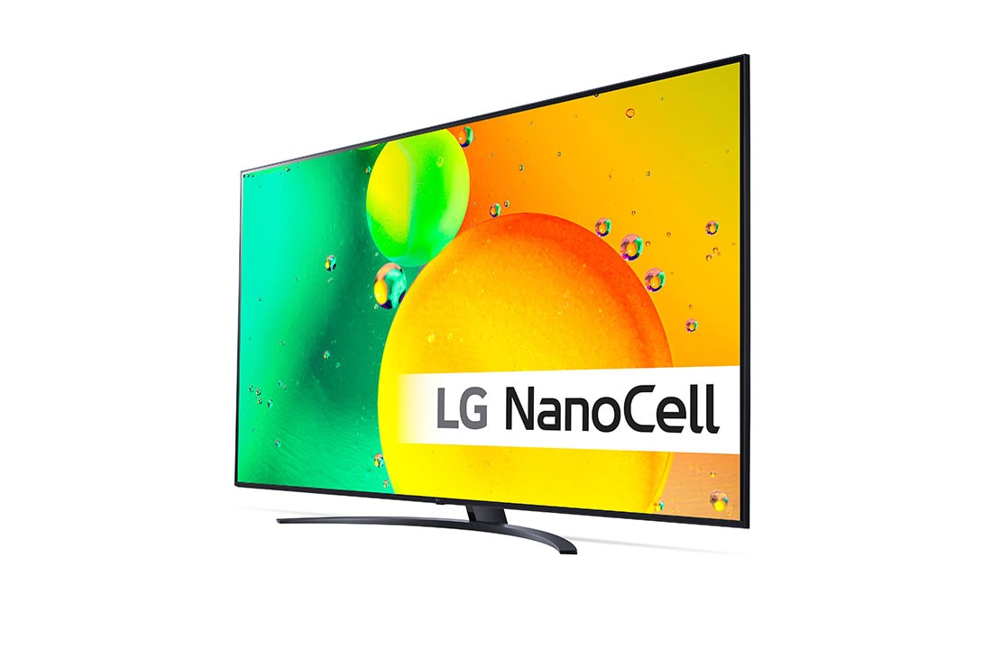 LG 70'' NANO 76 - NanoCell 4K Smart TV - 70NANO766QA, 30 graders sidevisning med innebygd bilde, 70NANO766QA, thumbnail 2