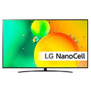 LG 75'' NANO 76 - NanoCell 4K Smart TV - 75NANO766QA, LG NanoCell TV sett forfra, 75NANO766QA, thumbnail 1