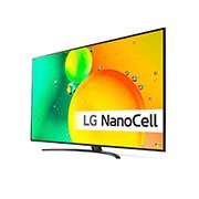 LG 75'' NANO 76 - NanoCell 4K Smart TV - 75NANO766QA, 30 graders sidevisning med innebygd bilde, 75NANO766QA, thumbnail 2