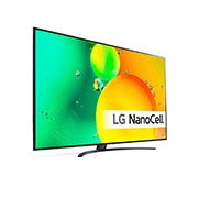 LG 86'' NANO 76 - NanoCell 4K Smart TV - 86NANO766QA, 30 graders sidevisning med innebygd bilde, 86NANO766QA, thumbnail 3