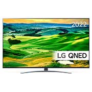 LG 50'' QNED 82 - QNED 4K Smart TV - 50QNED826QB, Visning forfra av LG QNED-TV med tilleggsbilde og produktlogo på, 50QNED826QB, thumbnail 1